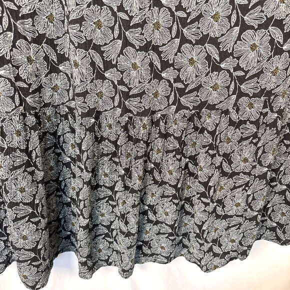 Dip Floral Maxi Dress Women’s Medium Black White Adjustable Straps Tiered Flowy - Picture 5 of 14